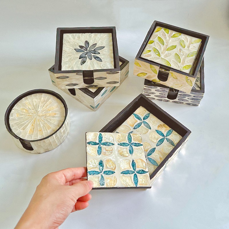 Marble Coaster Set - 6 sztuk kolorowych podkładek pod filiżanki