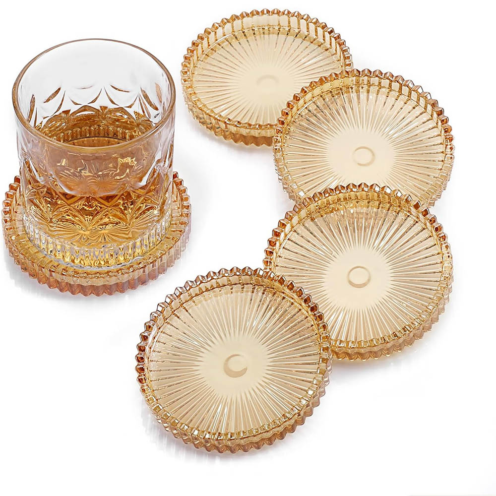 Marble Coaster Set - Nowoczesne podstawki pod napoje z bursztynowego