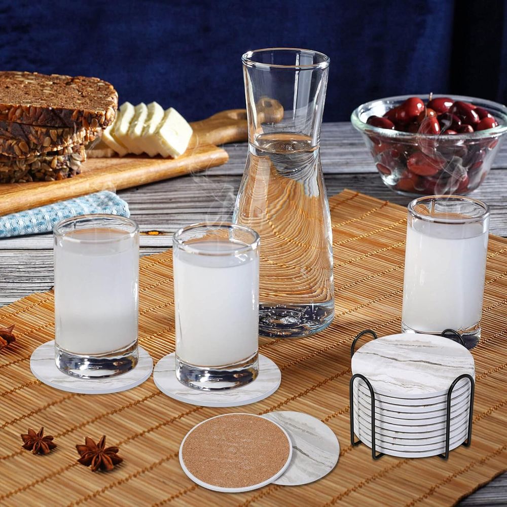 6-częściowy zestaw chłonnych p – Marble Coaster Set recenzja i cena